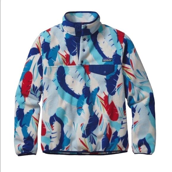 Patagonia Synchilla Feather Dance 1/4 Snap T Fleece Pullover Sweater Size Small - Picture 1 of 9